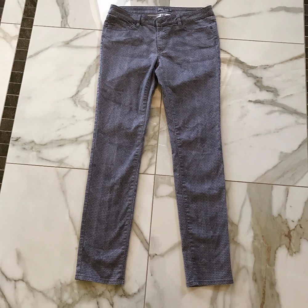 Prana Jeans Womens 12 Skinny Jeans Organic Cotton Gray & Lavender Print 12/ 31